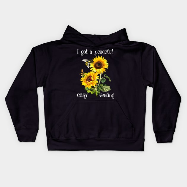 I Got A Peaceful Easy Feeling Kids Hoodie by TeeAbe